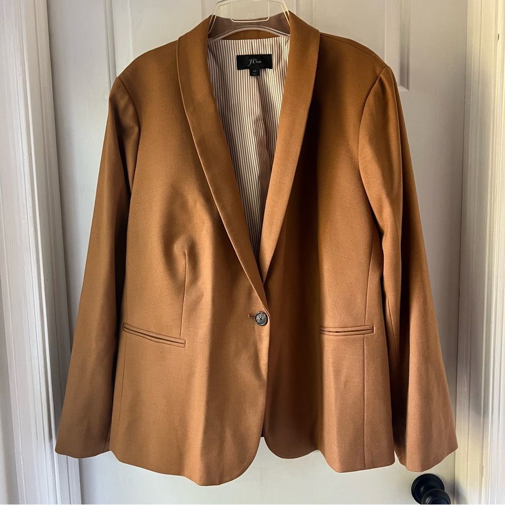 J Crew Camel Wool Parke Single Button Blazer Size 22 Style J5627